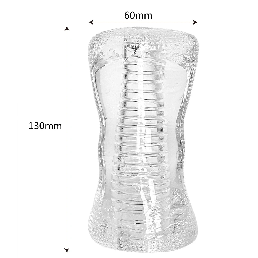 Male Masturbator Transparent Jelly Artificial Vaginal Real Pussy for Men Penis Exerciser Cock Enlarger Suck Sex Toys Erotic