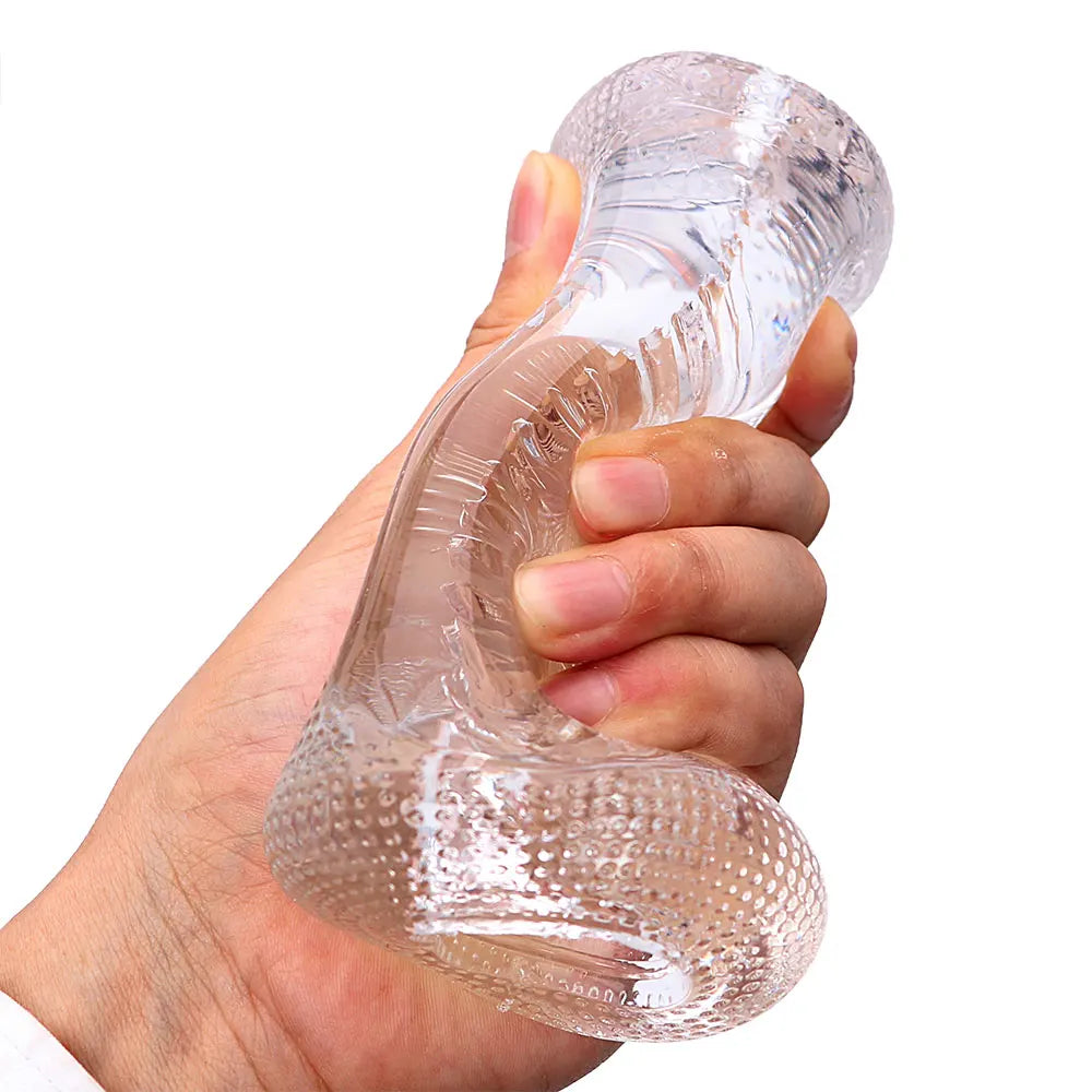 Male Masturbator Transparent Jelly Artificial Vaginal Real Pussy for Men Penis Exerciser Cock Enlarger Suck Sex Toys Erotic