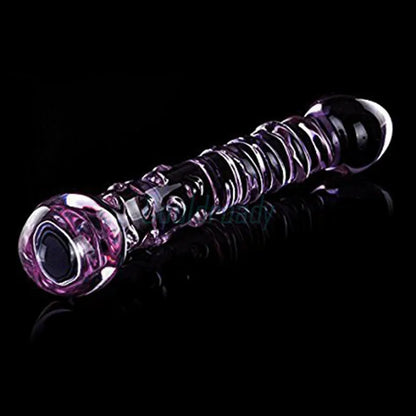 Double Ended Crystal Purple Glass Dildo