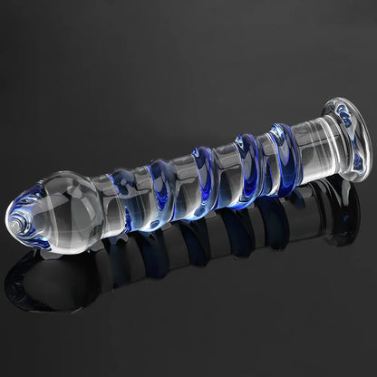 Glass Dildo Vaginal Anal Plug Butt