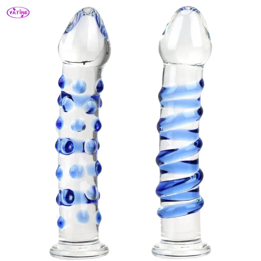 Glass Dildo Vaginal Anal Plug Butt