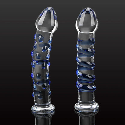 Glass Dildo Vaginal Anal Plug Butt