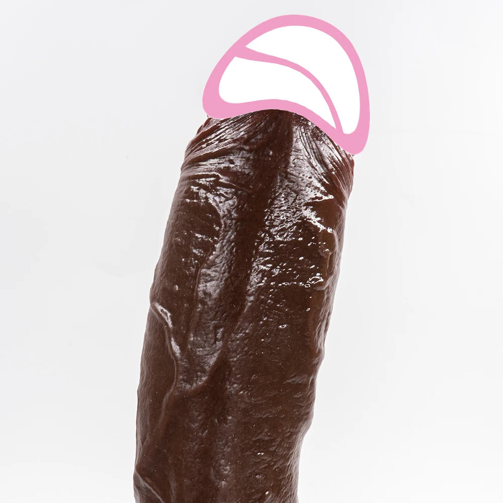 Realistic Long Black Suction Cup Dildo