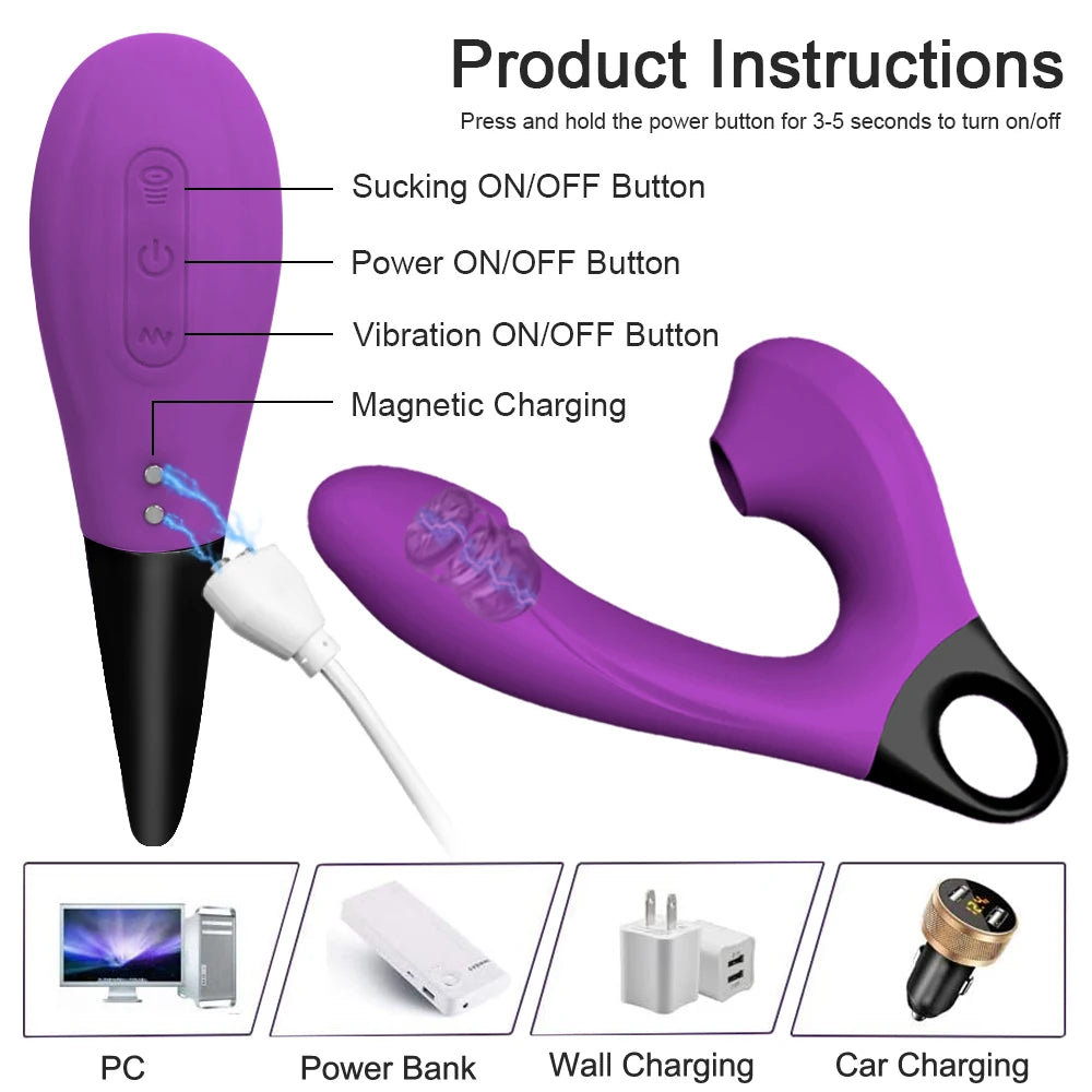 Powerful Dildo Sex Toys Vibrator Clitoral Vacuum Stimulator