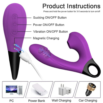 Powerful Dildo Sex Toys Vibrator Clitoral Vacuum Stimulator