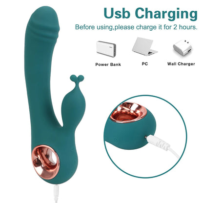 USB Rechargeable Dildo Rabbit Vibrator