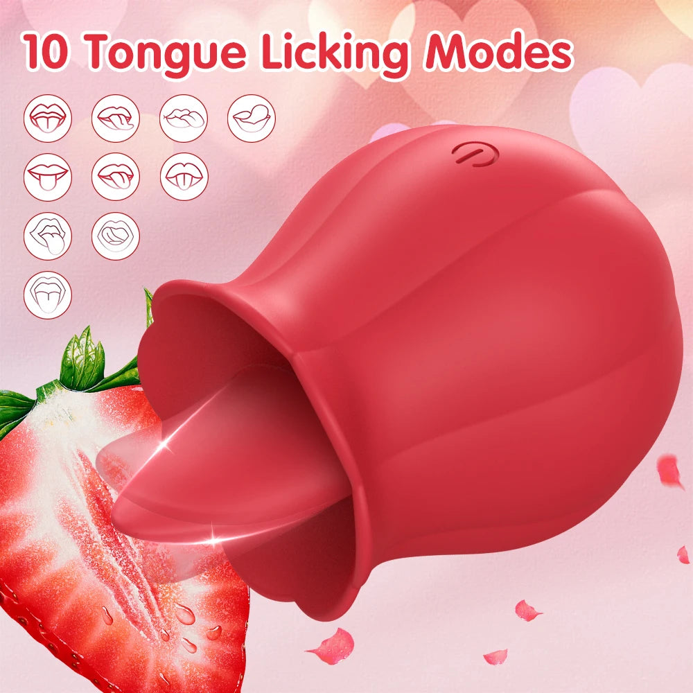 Rose Licking Vibrator Nipple Clitoral Stimulator Vibrating Egg