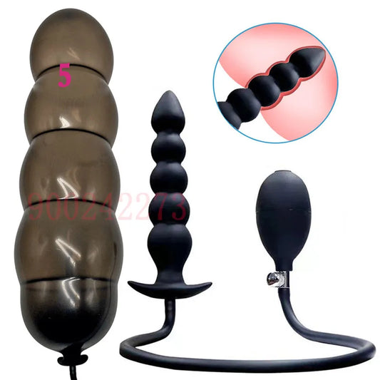 Super Long Inflated Anal Plug Expandable Dildo