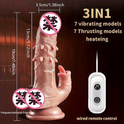 Thrusting Rotation Remote Control Dildo Vibrator