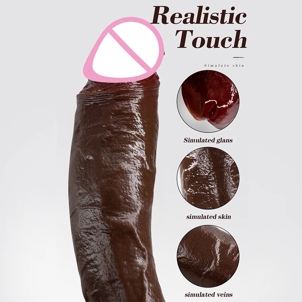 Realistic Long Black Suction Cup Dildo