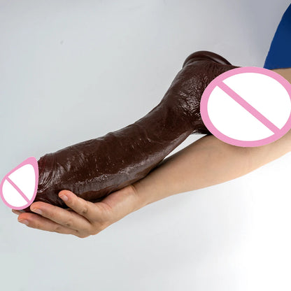 Realistic Long Black Suction Cup Dildo