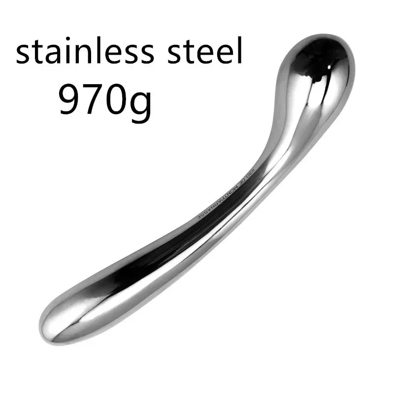 Stainless Steel Double Large Butt Plug Fake Dildo