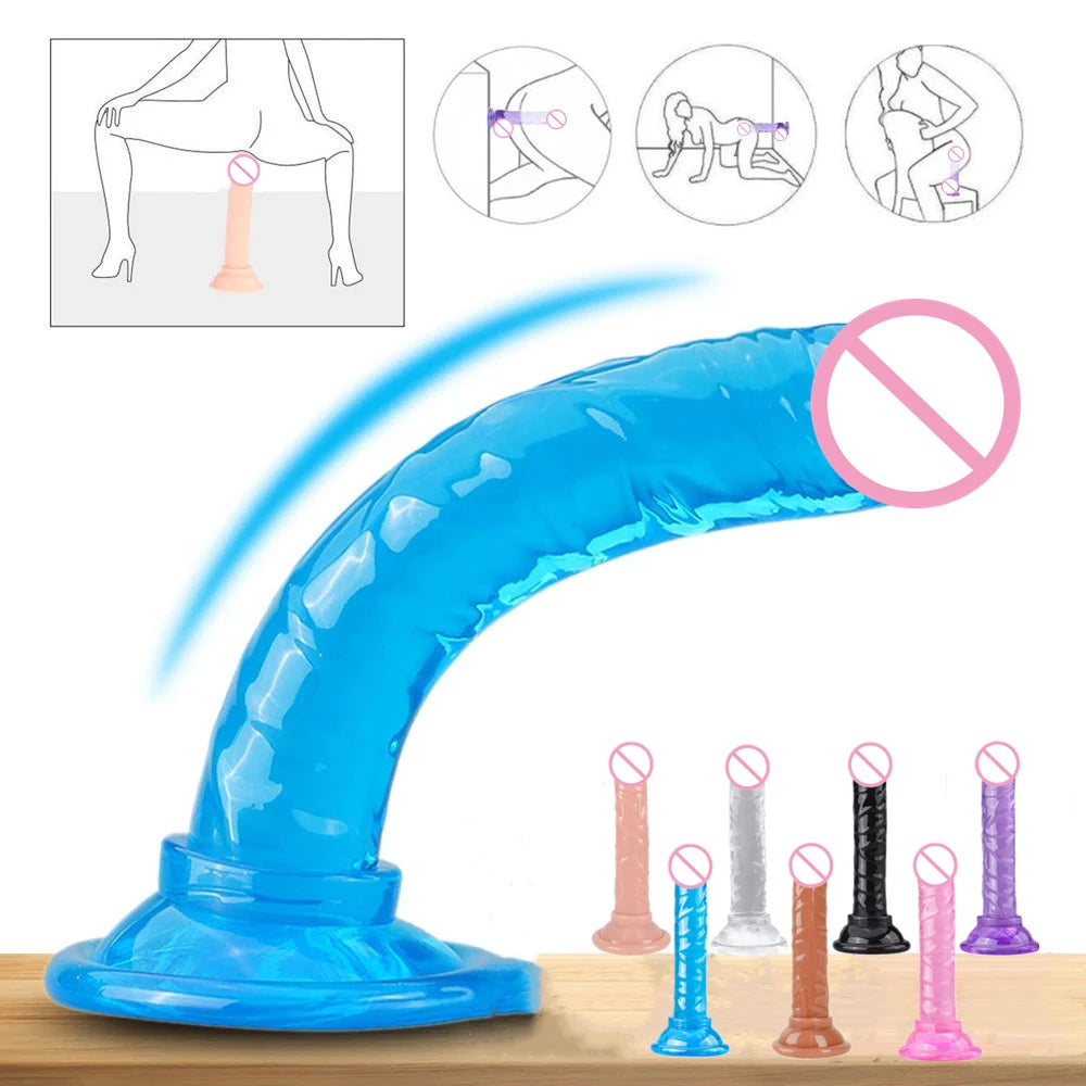 Realistic Penis Dildo Strong Suction Cup Soft Jelly Dildo