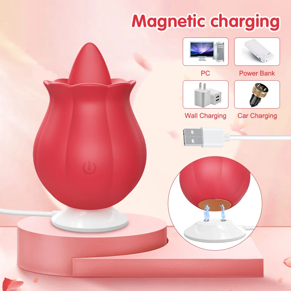 Rose Licking Vibrator Nipple Clitoral Stimulator Vibrating Egg