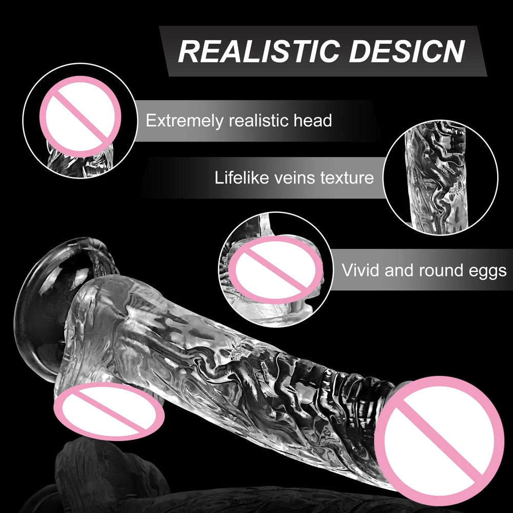 Transparent Soft Jelly Dildo Sucker