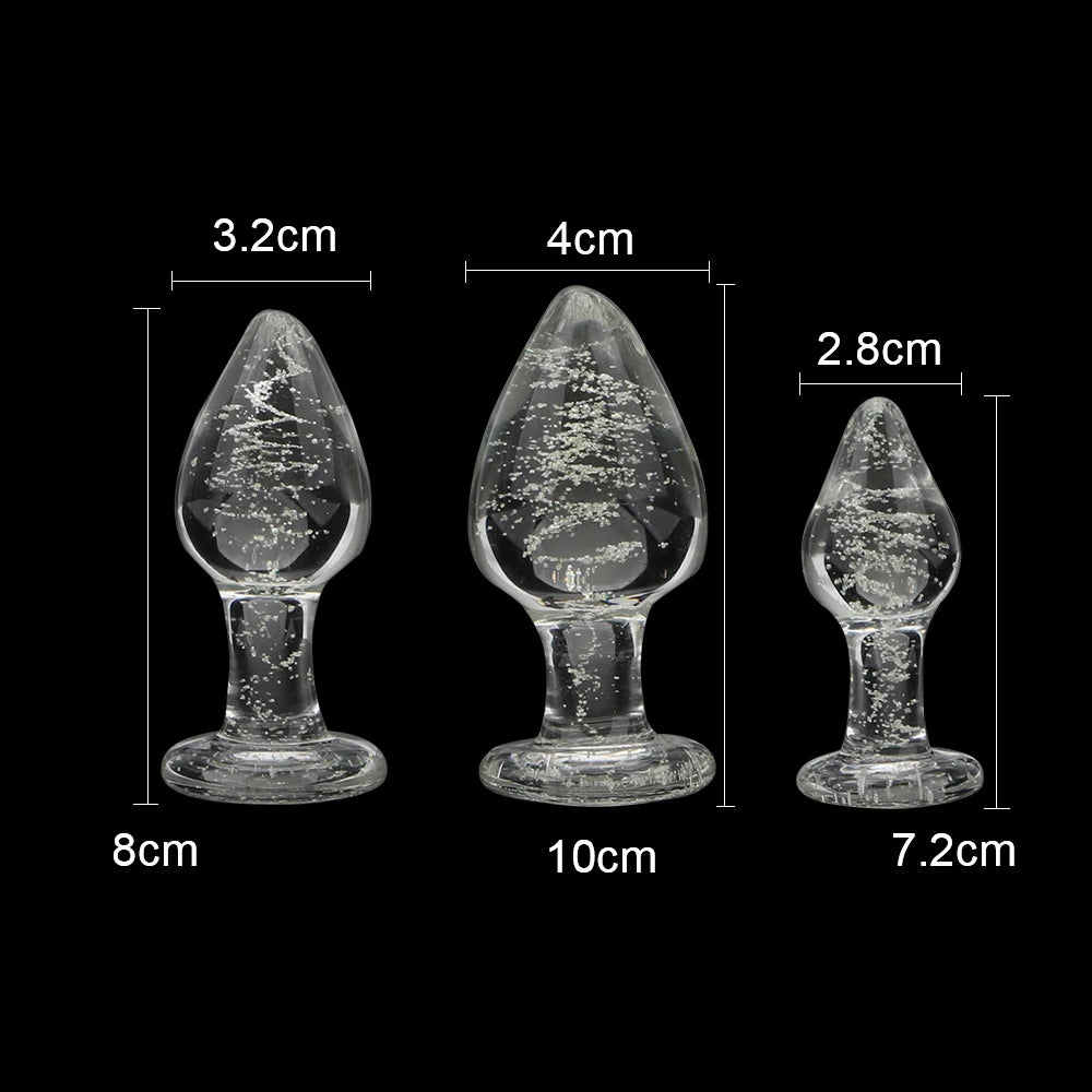 Luminous Glass Butt Plug Dildos