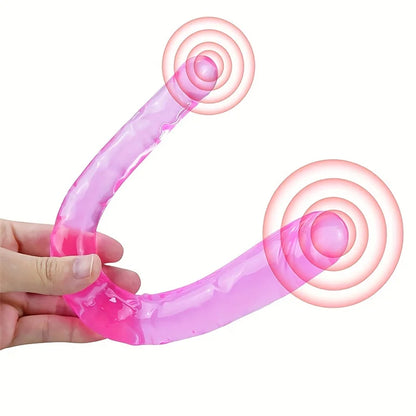 Adult Supplies Sex Toy Double Ended Realistic Dildo Flexible Jelly Dildos Penis Cock Anal Butt Plug Massager g-spot Stimulation