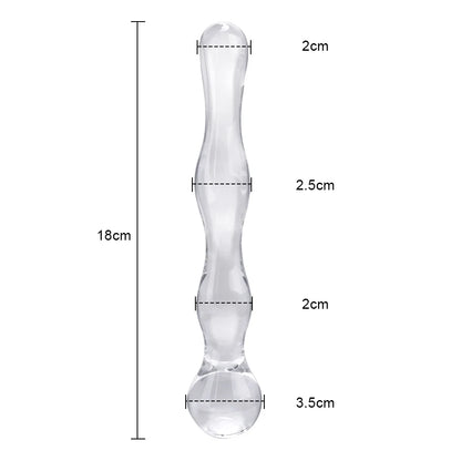 Glass Dildo Vaginal Anal Plug Butt