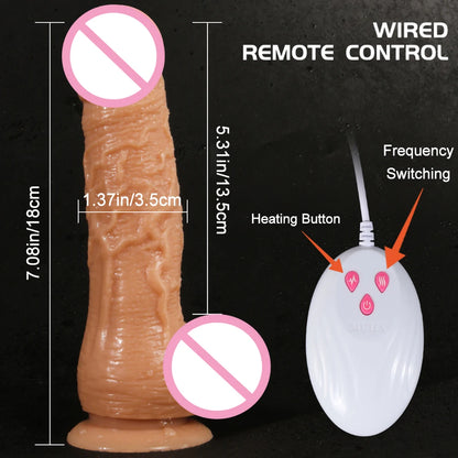 Thrusting Rotation Remote Control Dildo Vibrator