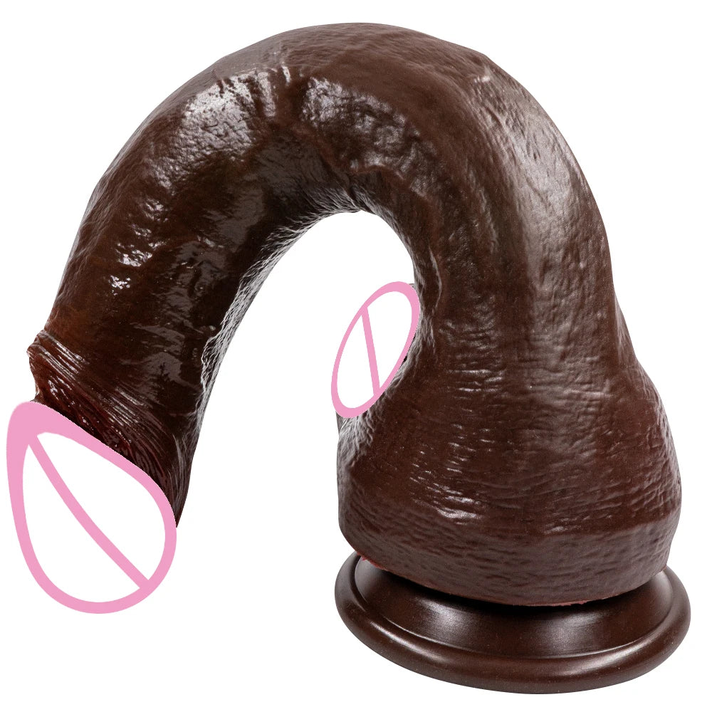 Realistic Long Black Suction Cup Dildo