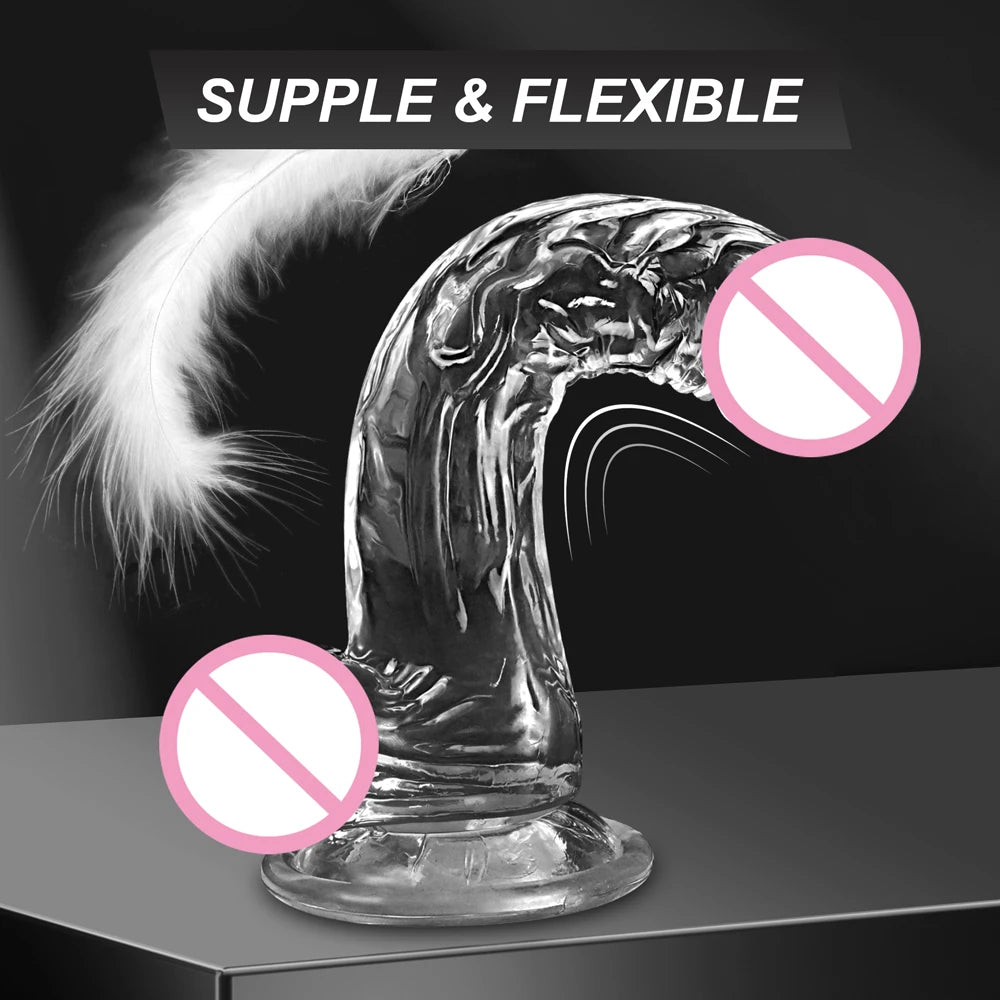 Transparent Soft Jelly Realistic Dildo