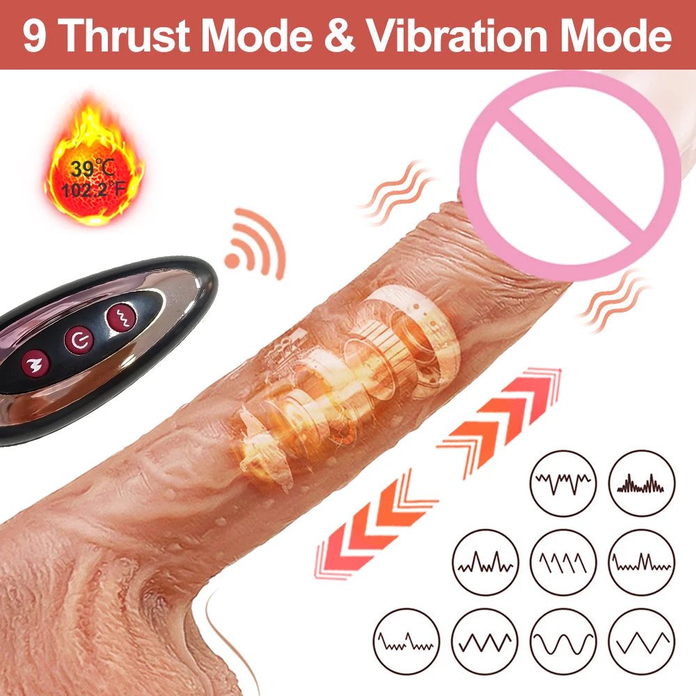 Thrusting Heating Realistic Dildo Vibrator