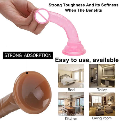 Realistic Soft Jelly Suction Cup Dildo